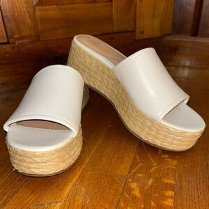 Time and Tru White Wedge Sandals